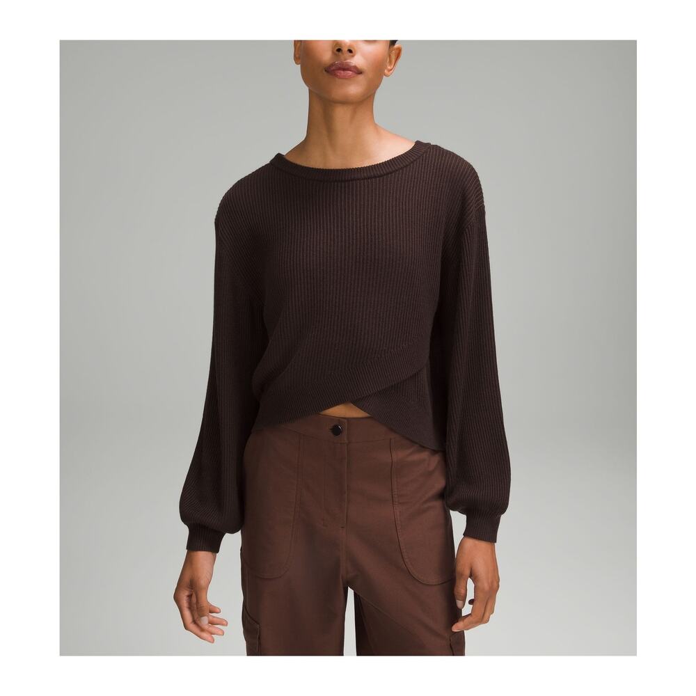 Lululemon 'Reversible' Black Crossover Sweater Size 8